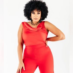 Chloe Kristyn - Luxury Brand - Chloe Cami in Size 2X in Red Satin